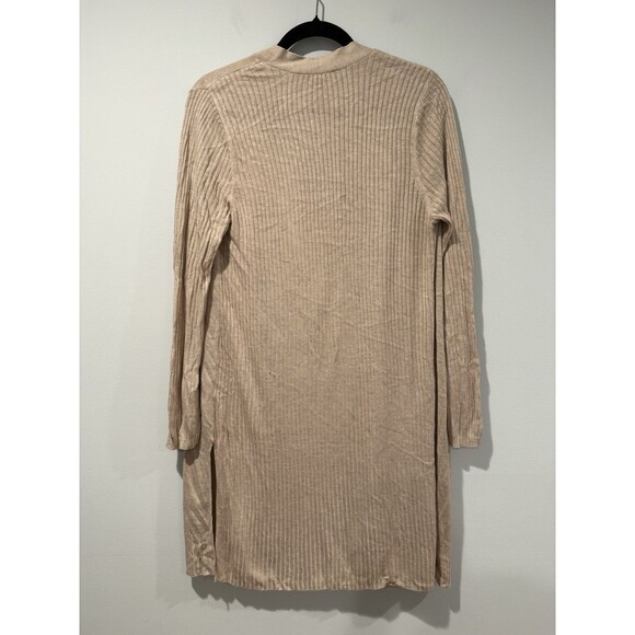 NEW INC Ribbed Duster Cardigan Womens Medium Open Front Sweater Pockets Travel - Picture 2 of 8